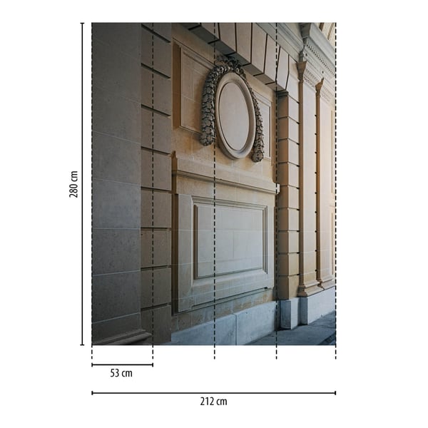Foto tapet Profhome 786611-GU varmt stemplet ikke-vævet tapet tekstureret 3D mat beige brungrå creme 2,12 m x 2,8 m