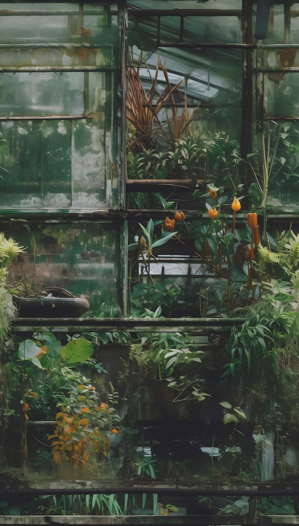 Foto tapet Profhome 790166-GU varmt stemplet ikke-vævet tapet lidt tekstureret blomster mat grøn brun orange gul grå 1,59 m x 2,8 m