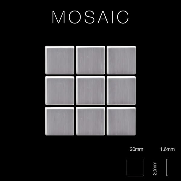 Metal mosaik Rustfrit stål ALLOY S-Honey-CM poleret grå 1,04 m2