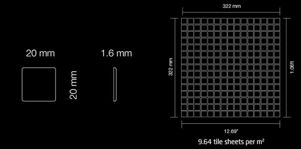Metal mosaik Titanium ALLOY S-House-Ti-GM poleret grå 1,04 m2