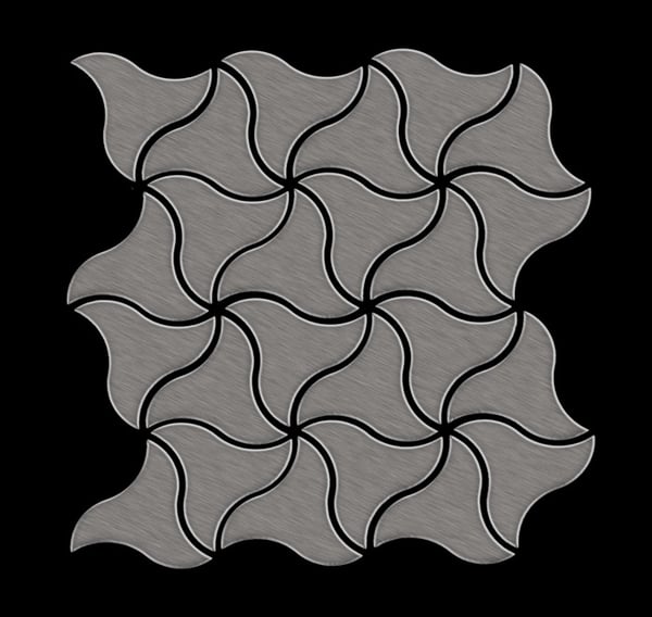 Metal mosaik Titanium ALLOY S-Infinit-Ti-SM poleret grå 0,67 m2