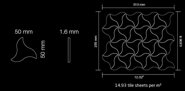 Metal mosaik Titanium ALLOY S-Infinit-CM spejl poleret grå 0,67 m2