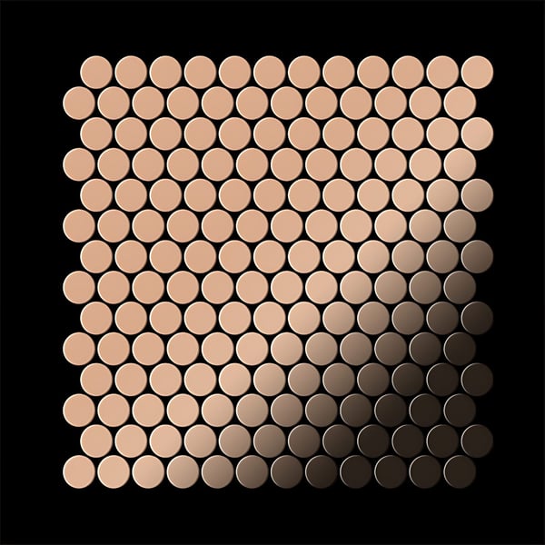 Metal mosaik Kobber ALLOY S-Kink-S-S-B rullende ark kobber 0,88 m2