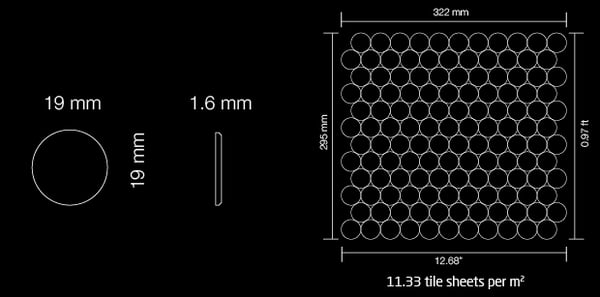 Metal mosaik Kobber ALLOY S-Kink-S-S-B rullende ark kobber 0,88 m2