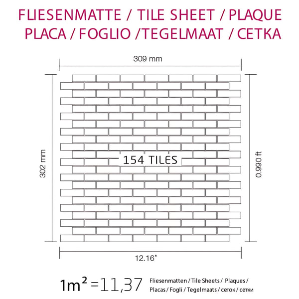 Metal mosaik Rustfrit stål ALLOY S-Kink-Ti-GM spejl poleret grå 0,88 m2