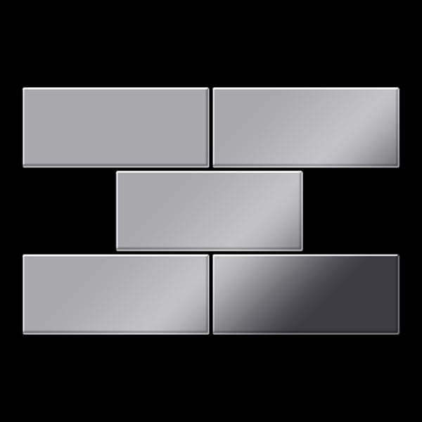 Metal mosaik Rustfrit stål ALLOY S-Kismet-Ti-GM spejl poleret grå 0,58 m2