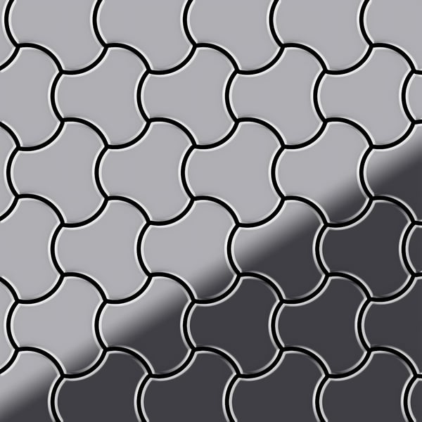 Metal mosaik Rustfrit stål ALLOY S-Linear-BM spejl poleret grå 0,75 m2