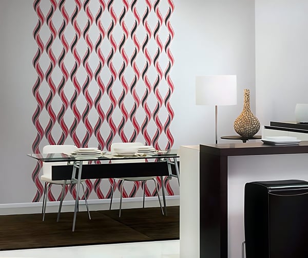 Tapet grafisk EDEM 1025-13 prægede glitrende mønster mat baggrund farve beige terrakotta brun lysebrun sølv 5,33 m2