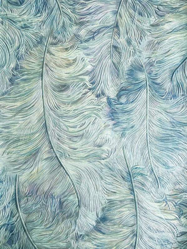 Tapet grafisk Profhome 822207 präglad glansigt färg blå pastell violett grädde silver 5,33 m2