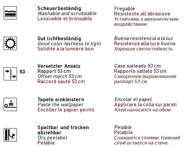 Tapet grafisk Profhome 822207 prægede blank farve blå pastel violet creme sølv 5,33 m2