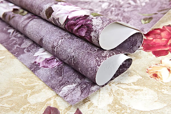 Ikke-vævet tapet blomstret EDEM 9045-25 prægede mat farve violet aubergine vinrød hvid 10,65 m2