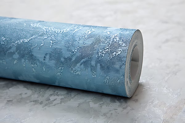 Ikke-vævet tapet ensfarvet EDEM 9076-29 prægede metallisk effekt farve blå turkis 10,65 m2