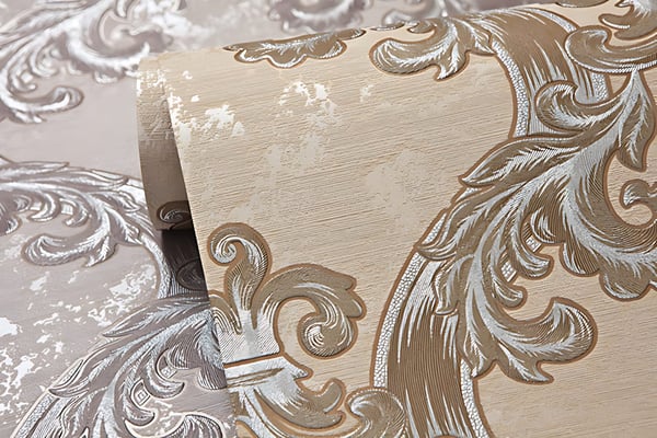 Tapet barok EDEM 1026-13 tekstureret metalliske højdepunkter farve fløde beige sølv sølv 5,33 m2