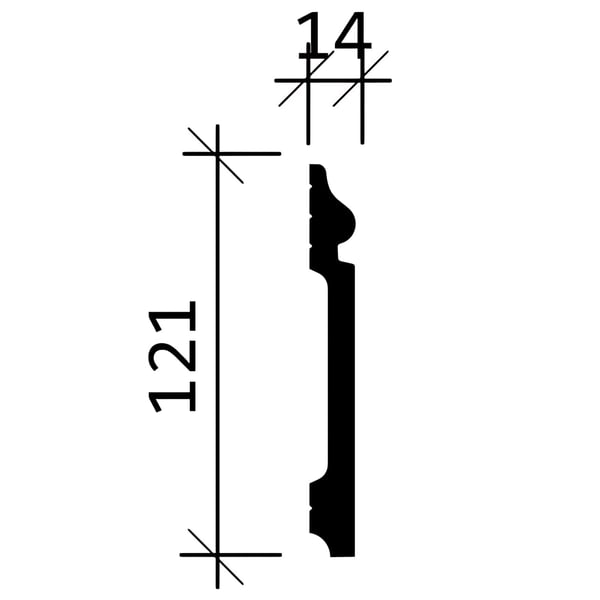Jalkalistat Profhome 653108-box 1 laatikko kanssa 12 listat 24 m