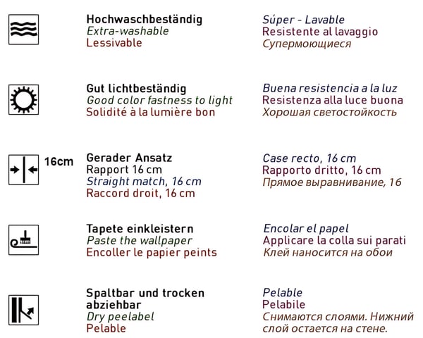 Ikke-vævet tapet geometriske EDEM 84114BR90 lidt tekstureret blank mønster mat baggrund farve hvid hindbærrød sort 10,65 m2