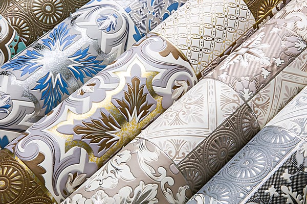 Tapet collage EDEM 87001BR13 lidt tekstureret metalliske højdepunkter farve beige mørkegrå hvid sølv 5,33 m2