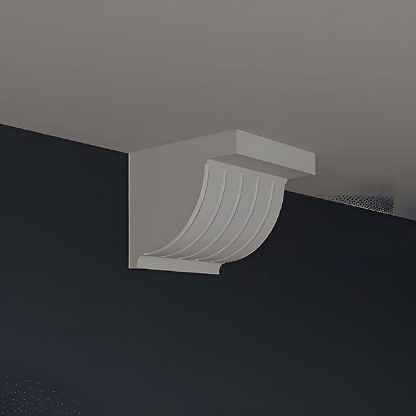 Kannatin Profhome 119801 Koriste elementti Seinähylly art deco tyylisessä valkoinen