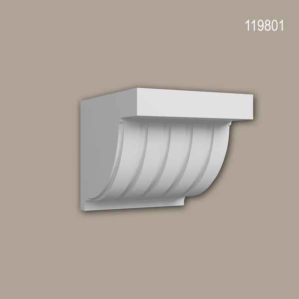 Kannatin Profhome 119801 Koriste elementti Seinähylly art deco tyylisessä valkoinen