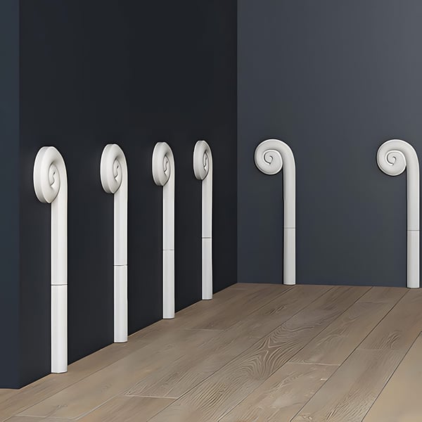 Zireelement rechts Profhome 162806 art deco-stil hvid