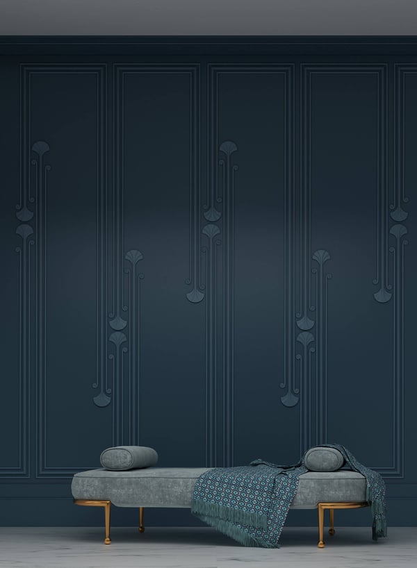 Zireelement rechts Profhome 162806 art deco-stil hvid
