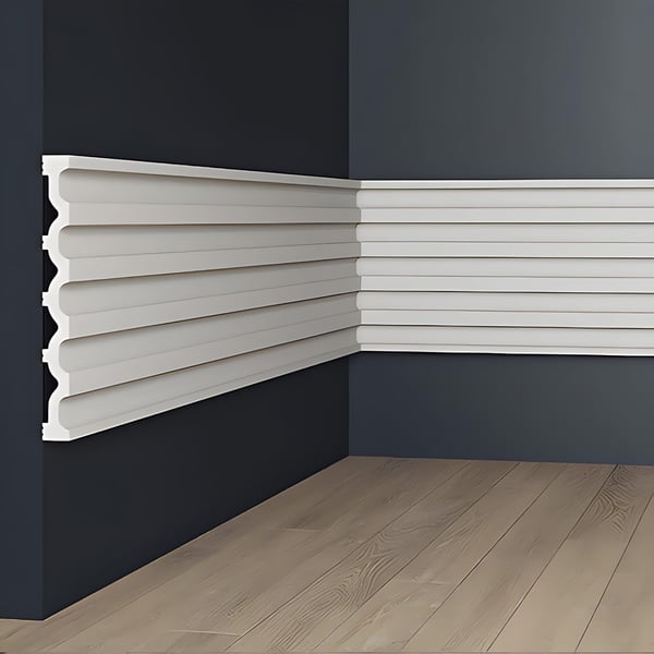 3D väggpanel Profhome 659802 Väggpanelering Akustikpanel Vägglist Frislist Stucklist Dekorlist modern vit 2 m