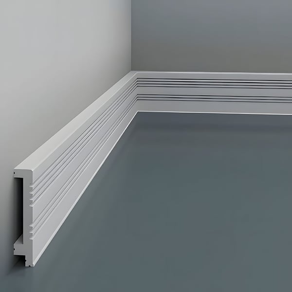 Sockellist Profhome 653705 Golvlist List för indirekt belysning Hörnlist Vägglist Stucklist Dekorlist modern vit 2 m