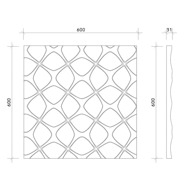 3D väggpanel Profhome 159003 Väggpanelering Akustikpanel modern vit 0,36 m2