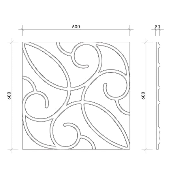 3D väggpanel Profhome 159005 Väggpanelering Akustikpanel modern vit 0,36 m2