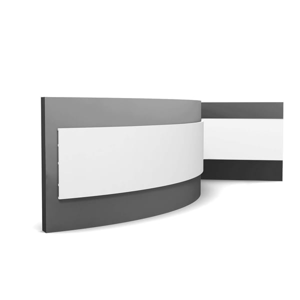 Sokkelilista Orac Decor SX207F SQUARE Jalkalista 3d seinäpaneeli Taipuisa lista Monitoimilista Stukkolista Seinälista Koristelista valkoinen 2 m