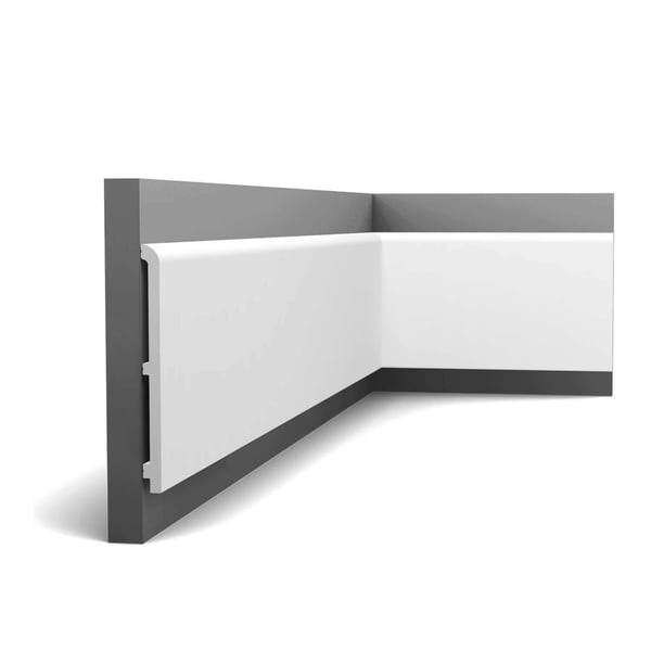 Sokkelilista Orac Decor SX212 CASCADE Jalkalista Stukkolista Koristelista modernissa tyylissä valkoinen 2 m
