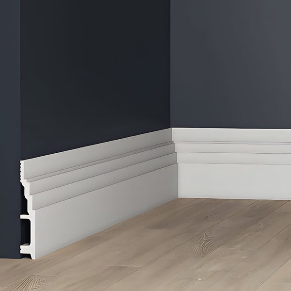 Profhome 653802-box 1 laatikko kanssa 8 listat Sokkelilista Jalkalista modernissa tyylissä | 16 m