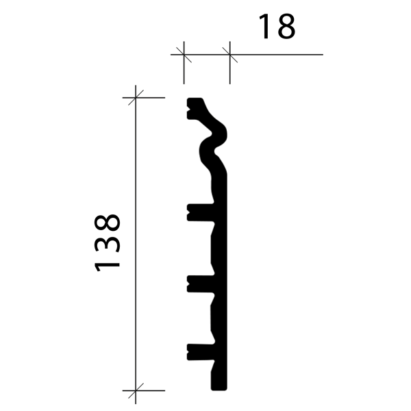Sockellist Profhome 653110 Golvlist Stucklist Dekorlist ny-renässans vit 2 m