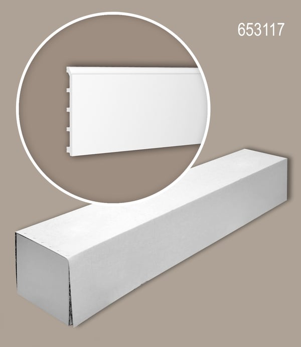 Profhome 653117-box 1 laatikko kanssa 6 listat Sokkelilista Jalkalista modernissa tyylissä | 12 m