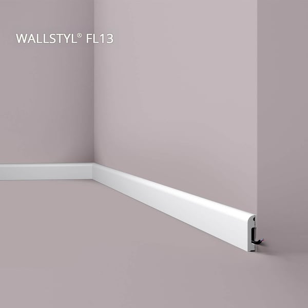 Sockellist NMC FL13 WALLSTYL Noel Marquet Golvlist Stucklist Dekorlist tidlös / klassisk vit 2 m