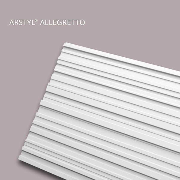 3D väggpanel NMC ALLEGRETTO ARSTYL Noel Marquet Väggpanelering Akustikpanel Vägglist Stucklist Dekorlist modern vit 2 m