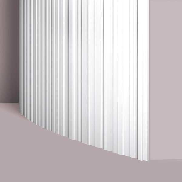 3D väggpanel NMC ALLEGRETTO FLEX ARSTYL Noel Marquet Väggpanelering Akustikpanel Flexibel list Vägglist Stucklist Dekorlist modern vit 2 m