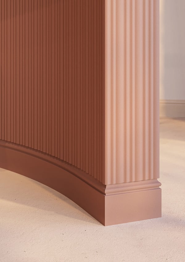 3D väggpanel NMC CALANDO FLEX ARSTYL Noel Marquet Väggpanelering Akustikpanel Flexibel list Vägglist Stucklist Dekorlist modern vit 2 m