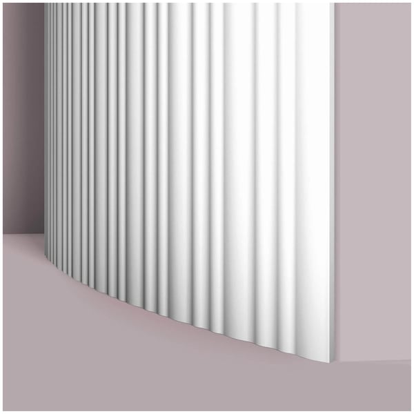 3D väggpanel NMC CALANDO FLEX ARSTYL Noel Marquet Väggpanelering Akustikpanel Flexibel list Vägglist Stucklist Dekorlist modern vit 2 m