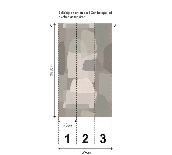 Valokuvatapetti Profhome 782062-GU kuitutapetti sileä abstrakti mat harmaa beige oliivinruskea 1,59 m x 2,8 m