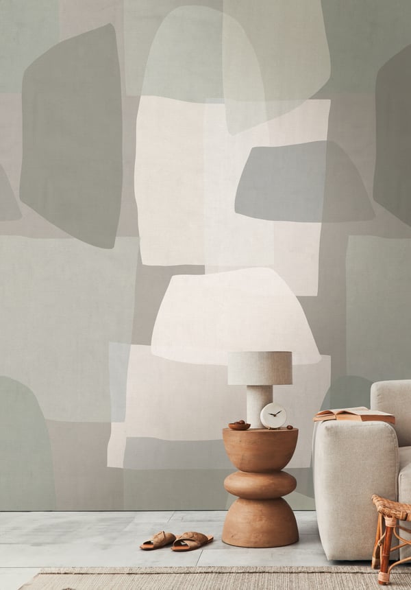 Valokuvatapetti Profhome 782062-GU kuitutapetti sileä abstrakti mat harmaa beige oliivinruskea 1,59 m x 2,8 m