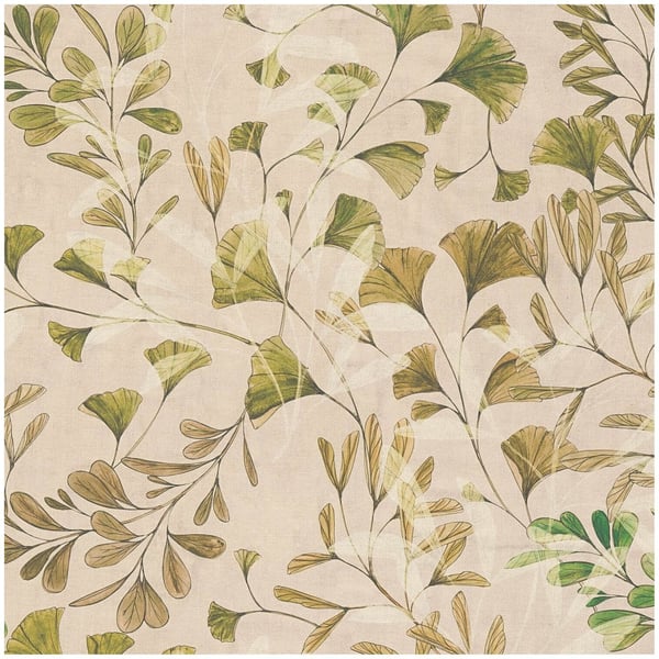 Natur tapeter Profhome 782233-GU heta präglade non-woven tapet slät blomster matt grädde grön beige vit beige brun 5,33 m2