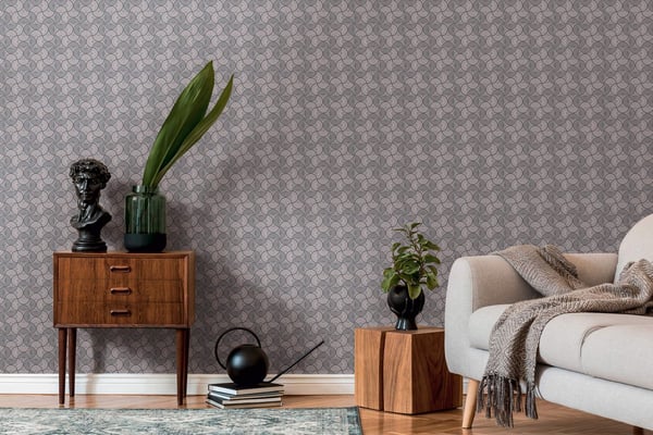 Retro tapetti Profhome 390614-GU kuitutapetti sileä geometrinen mat harmaa antrasiitti taupe kerma 5,33 m2