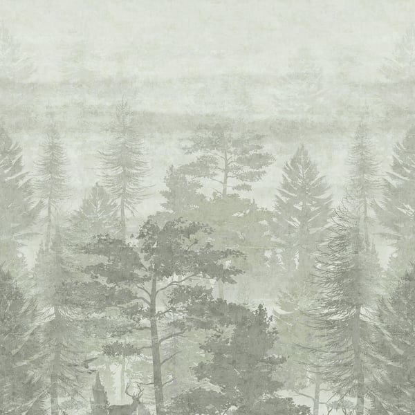 Valokuvatapetti Profhome 770691-GU kuitutapetti sileä metsä mat vihreä oliivinvihreä valkoinen vihreä 1,59 m x 2,8 m