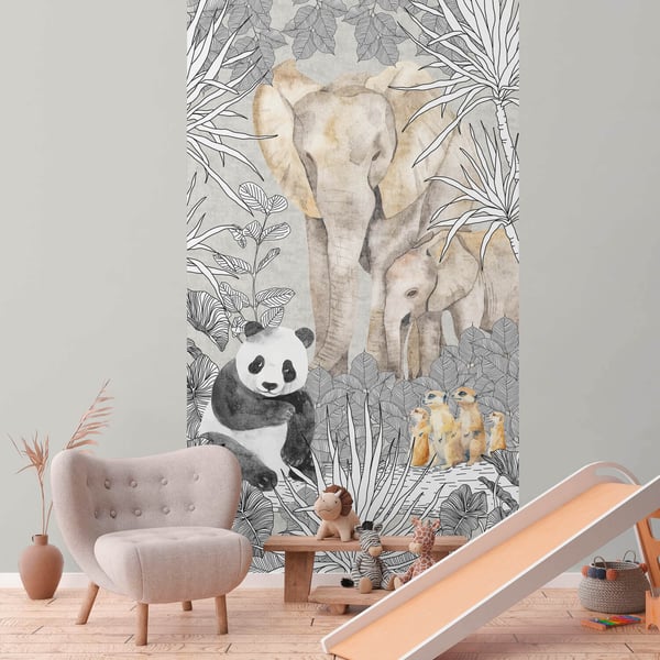 Valokuvatapetti Profhome 770701-GU kuitutapetti sileä lapset tapetti mat harmaa beige musta kerma 1,59 m x 2,8 m Valokuvatapetti Profhome 770701-GU kuitutapetti sileä lapset tapetti mat harmaa beige musta kerma 1,59 m x 2,8 m