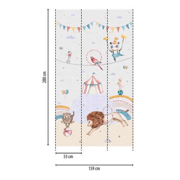 Valokuvatapetti Profhome 770721-GU kuitutapetti sileä lapset tapetti mat harmaa punainen oranssi sininen 1,59 m x 2,8 m
