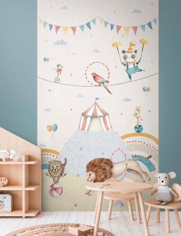 Valokuvatapetti Profhome 770721-GU kuitutapetti sileä lapset tapetti mat harmaa punainen oranssi sininen 1,59 m x 2,8 m