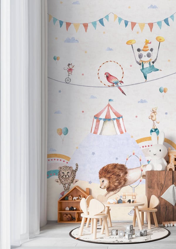 Valokuvatapetti Profhome 770721-GU kuitutapetti sileä lapset tapetti mat harmaa punainen oranssi sininen 1,59 m x 2,8 m