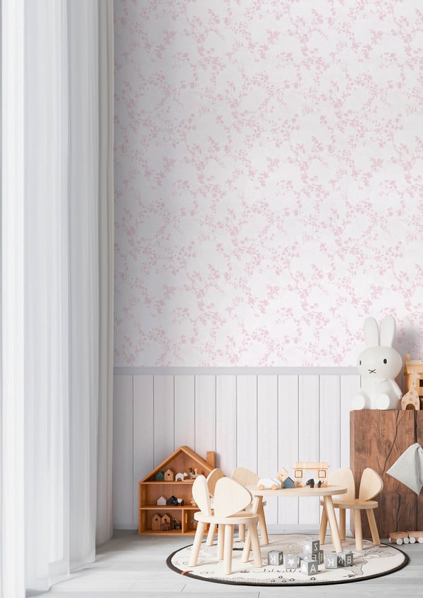 Valokuvatapetti Profhome 770751-GU kuitutapetti sileä kukat mat pinkki kerma vaalea pinkki 1,59 m x 2,8 m