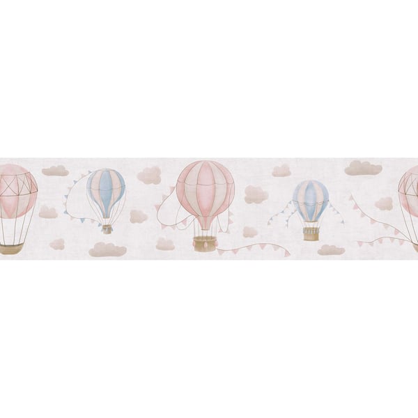 Lapset tapetti Profhome 771351-GU tapettireunus sileä pilvet mat kerma beige sininen pinkii 5 m