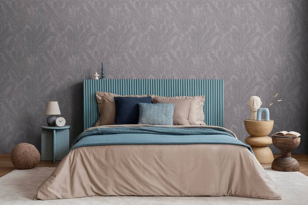 Sävy-on-tone tapetti Profhome 790645-GU kuitutapetti hieman rakenteellinen kukikas glitrende harmaa platina harmaa kulta 5,33 m2